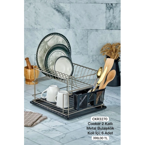 Cok Metal 2Katlı Tabaklık Saten