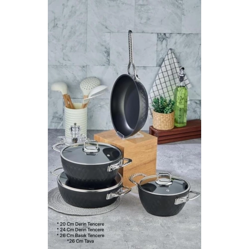 Cok 7 Parça Titanyum Tencere Seti