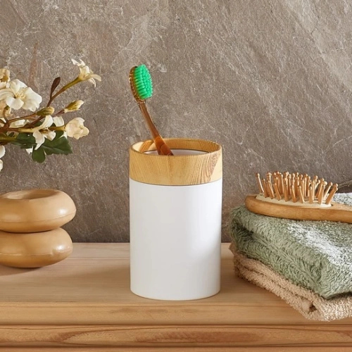 Bs Ahşap Görünümlü Diş Fırçalık