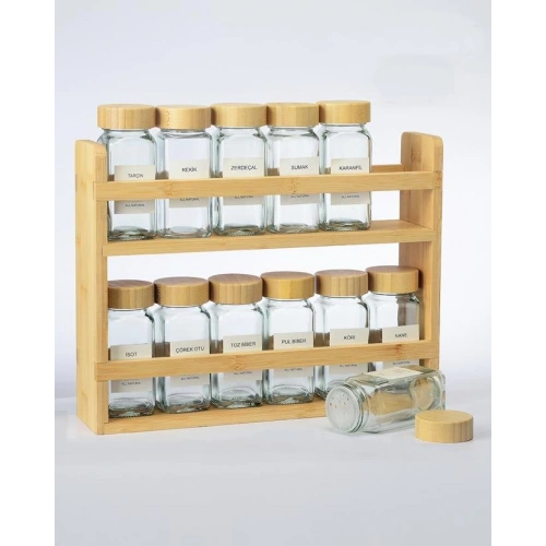 Mien 12li Standlı Cam Baharat Seti