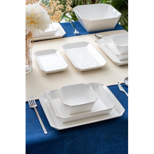 Acar 29 Parça Gold Kare Yemek Seti