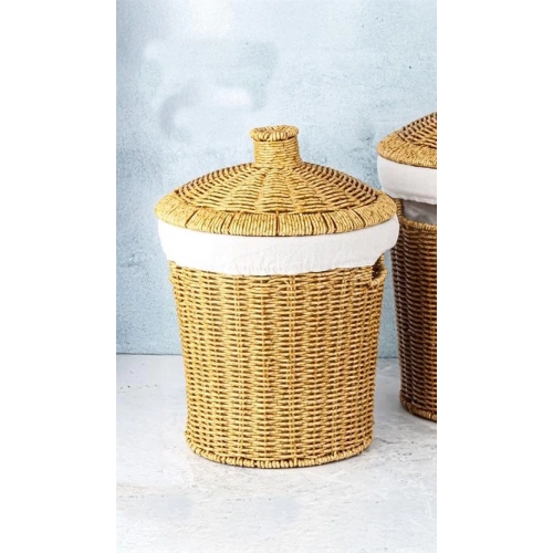 Mien Yuvarlak Küçük Rattan Sepet 23x24x24cm