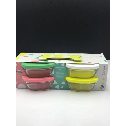 96840-1X6-Pudding Saklama Kabı 4lü Set*15