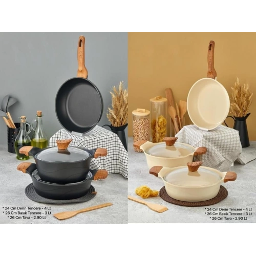 Cok 5 Parça Kavacık Döküm Tencere Seti