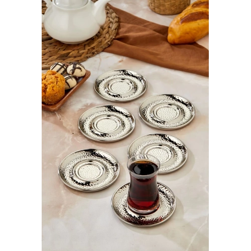 Cok Altın  Renk Dövme Desen Çay Tabak