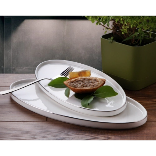 Gnl Porselen Silver 2li Kayık Tabak