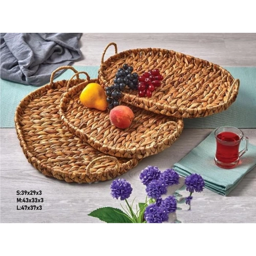 Mien Hasır Oval Büyük Tepsi 47x37x3cm