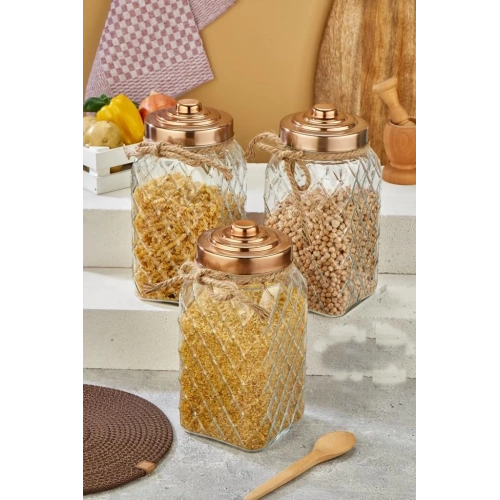 Cok Bakır Cam Kavanoz 30cm