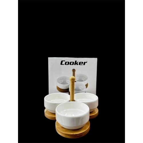 Cok Porselen 3lü Sunumluk