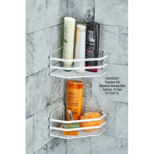 Cok 2li Banyo Rafı Beyaz