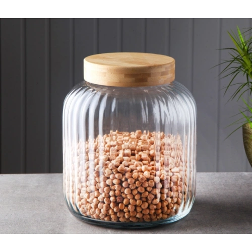 Gnl Bambu Kapaklı 3700cc Cam Kavanoz