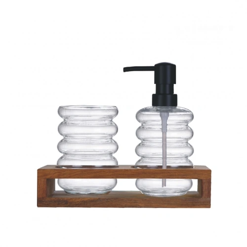 Men Cam Sıvı Sabunluk Seti