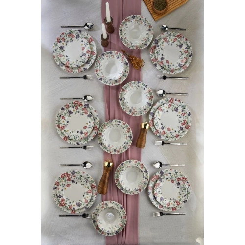 Cok 24 Parça Dijital Baskılı Yemek Seti