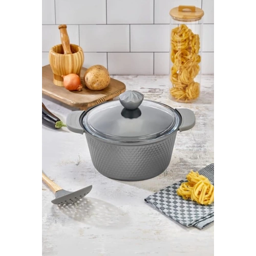 Cok Gri 20cm Derin Kristal Tencere