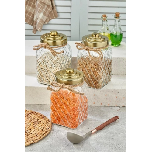 Cok Altn Cam Kavanoz 25cm