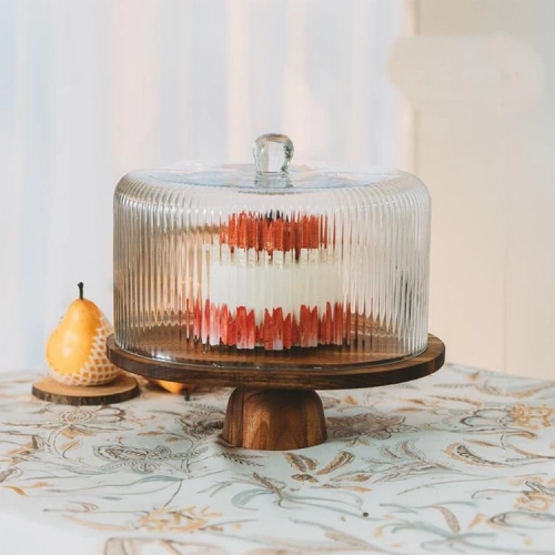 Mien Stripe Ayaklı Cam Fanus 30cm