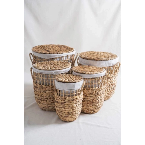 Acar Hasır 5li Kapaklı Sepet