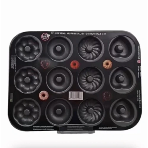 Unr Desenli Mufin Kalıbı 36cm