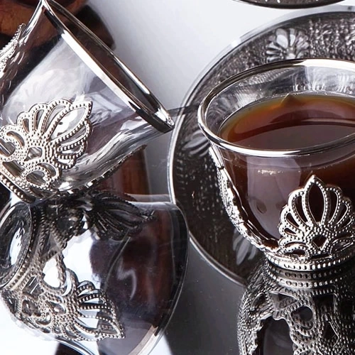 Ksv Cam Mııra Fincanı 6lı Nikel Set