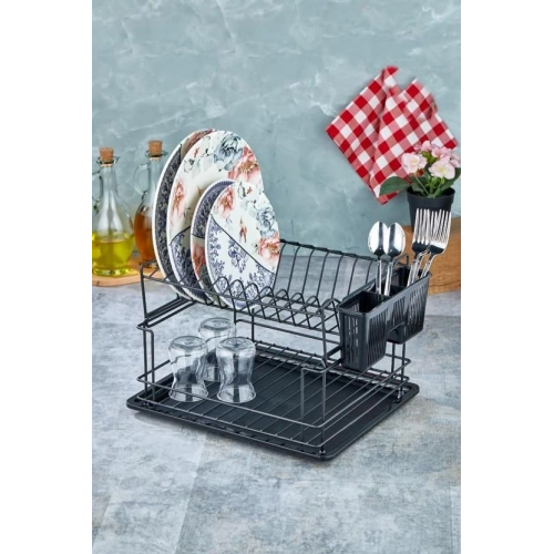 Cok Metal 2 Katlı Tabaklık Siyah