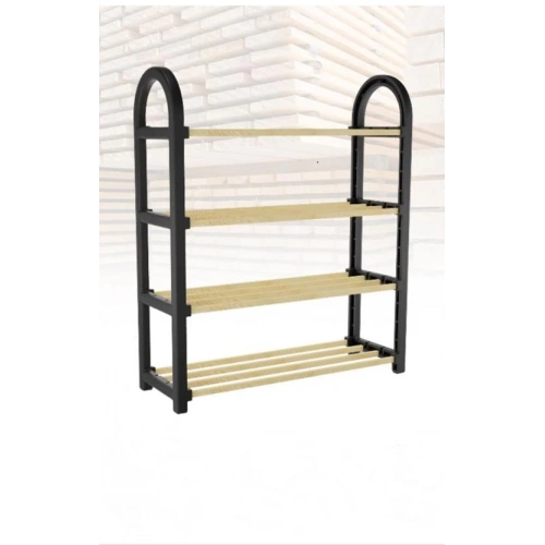 Tım Masif Ahşap 4 Katlı Ayakkabılık