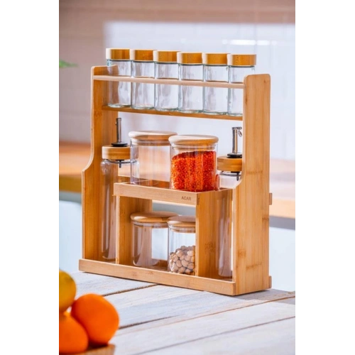 Acar 12li Bambu Standlı Baharatlık