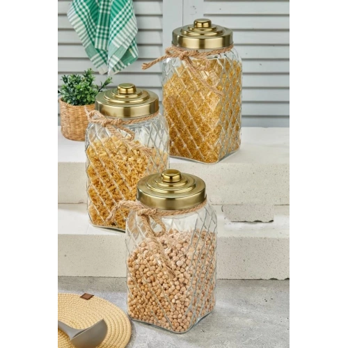 Cok Altn Cam Kavanoz 30cm