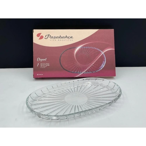 54783-1X6-Elegant Oval Servis Tabak 16x28cm