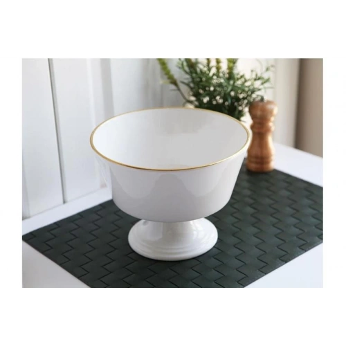 Gnl Beyaz Gold Ayaklı Meyvelik Seramik