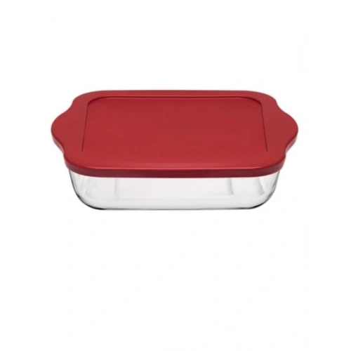 59024-1X6-Borcam Kırmızı Kapaklı 28cm Tepsi*48