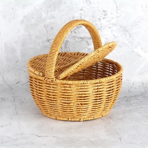 Mien Yuvarlak Kulplu Sepet