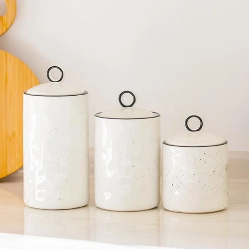 Mien Porselen 3lü Kavanoz Seti