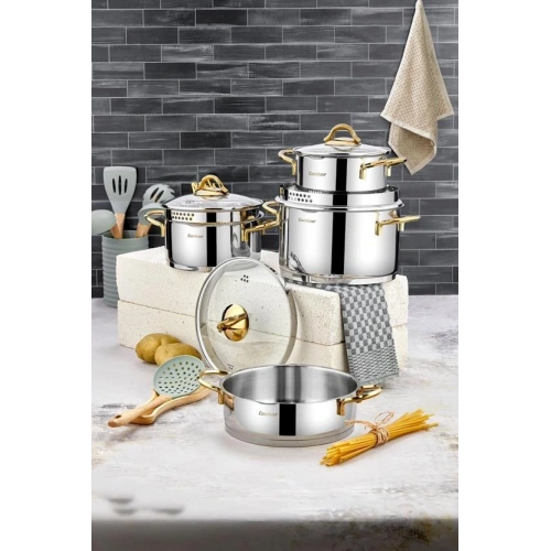 Cok 8 Parça Gold Tencere Seti