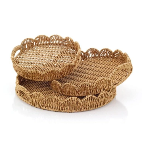 Mien 3lü Rattan Tepsi 25-30-35cm