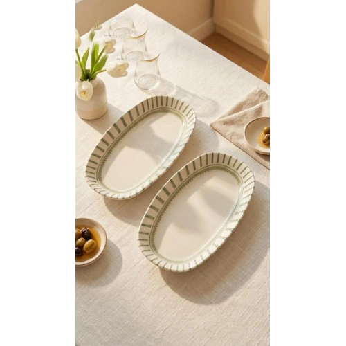 Cok 2li Porselen 25cm Kayık Tabak