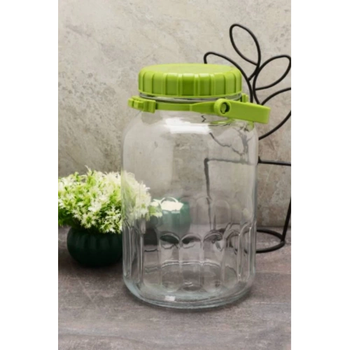 80006-1X6-Yeşil Kapak 4lt Kavanoz*15