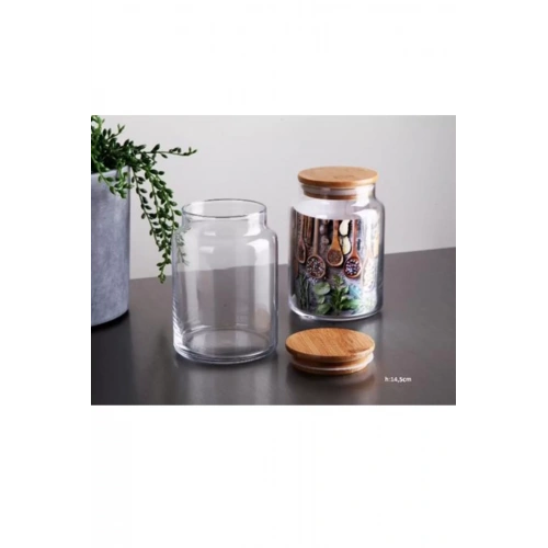 Gnl Bambu Kapaklı Cam Kavanoz 800cc