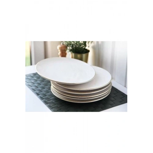 Gnl Beyaz Gold 6lı Servis Tabağı Seramik