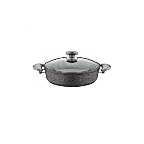 Oms Granit Gri 28cm Kısa Tencere