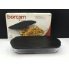 59124-1x4-Borcam Siyah Kapaklı Fırın Tepsisi 40x25cm*25