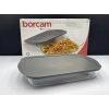 59124-1X4-Borcam Gri Kapaklı Tepsi 40x25cm*25