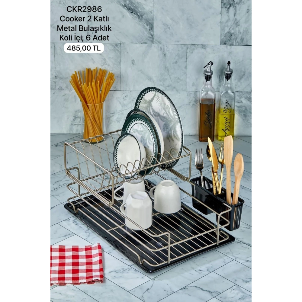 Cok Metal 2Katlı Tabaklık Saten