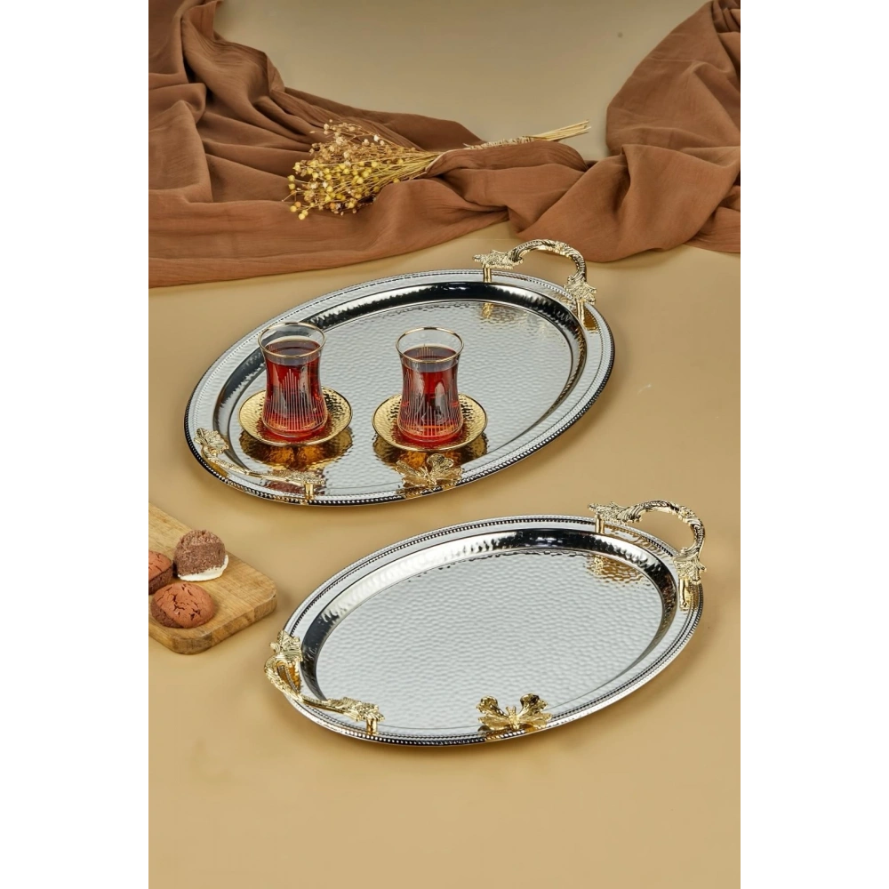 Cok Oval 2li Metal Tepsi