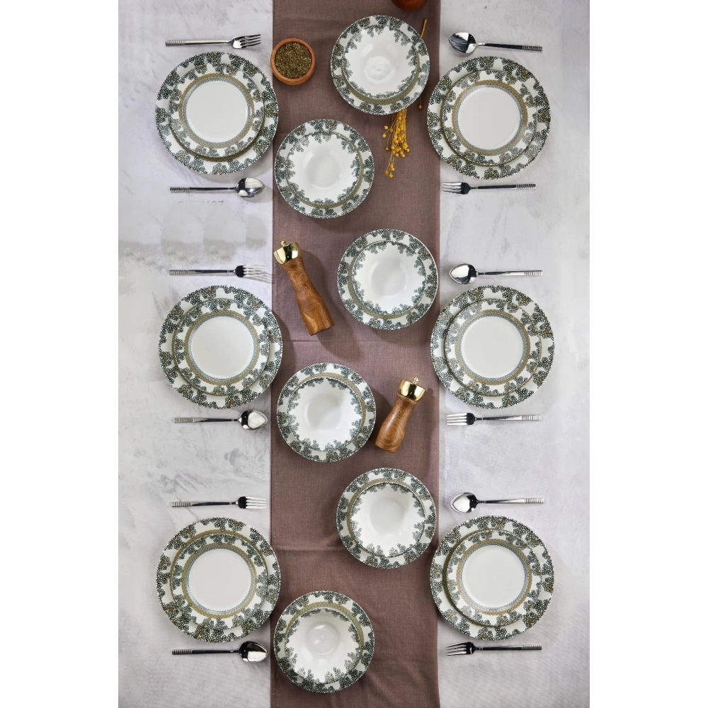Cok 24 Parça Dijital Baskılı Yemek Seti