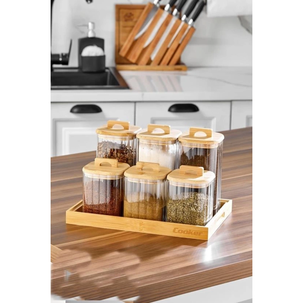 Cok 6lı Cam Baharat Seti