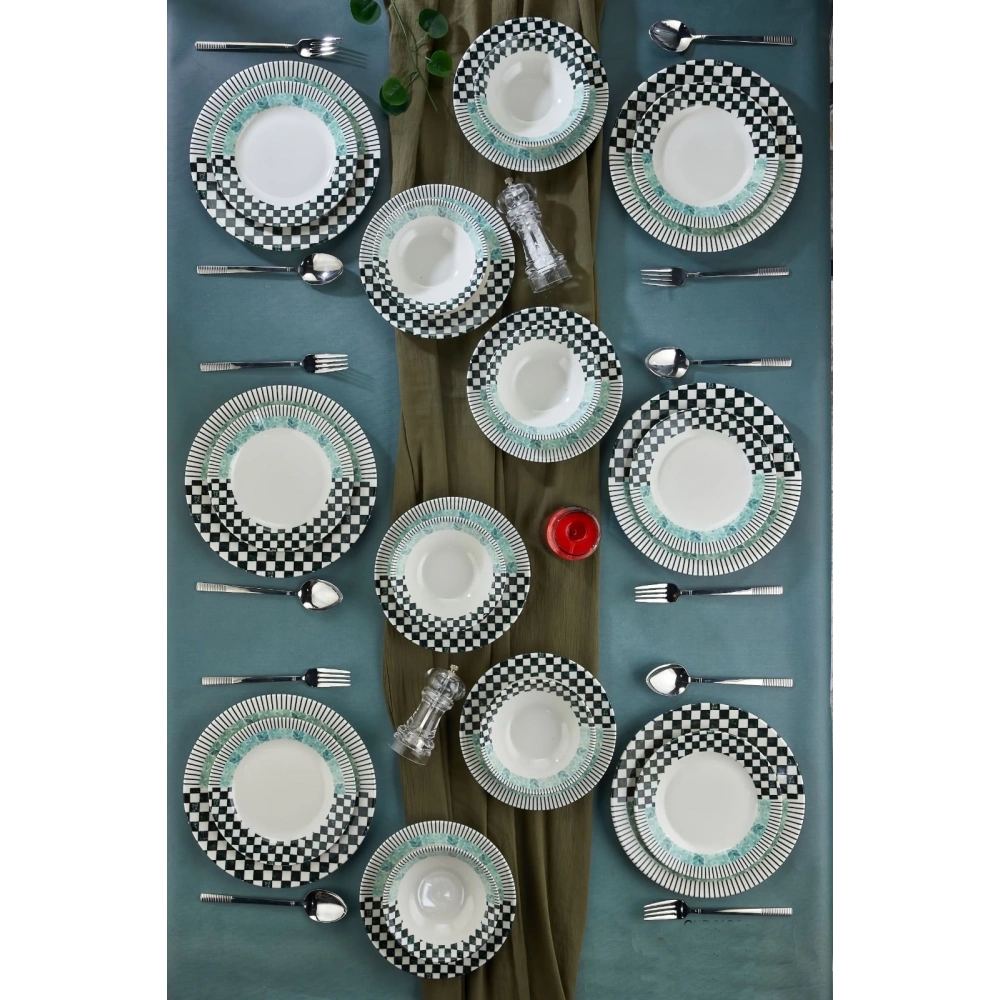 Cok 24 Parça Dijital Baskılı Yemek Seti