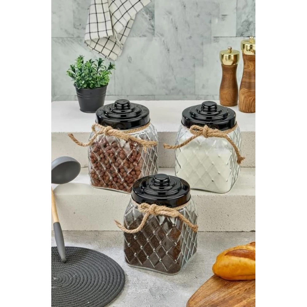 Cok Cam Kavanoz 20cm Siyah