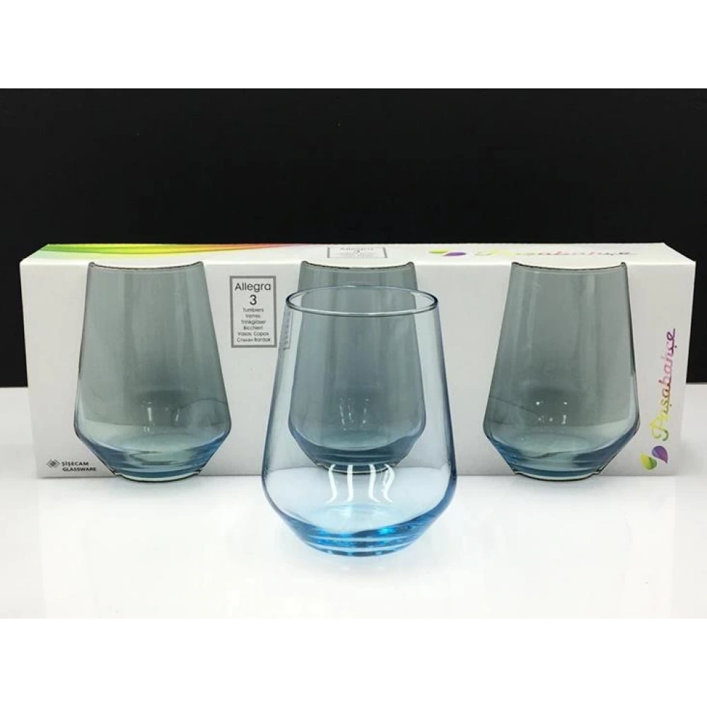 41536-3X8-Turkuaz Allegra Bardak 425cc*10