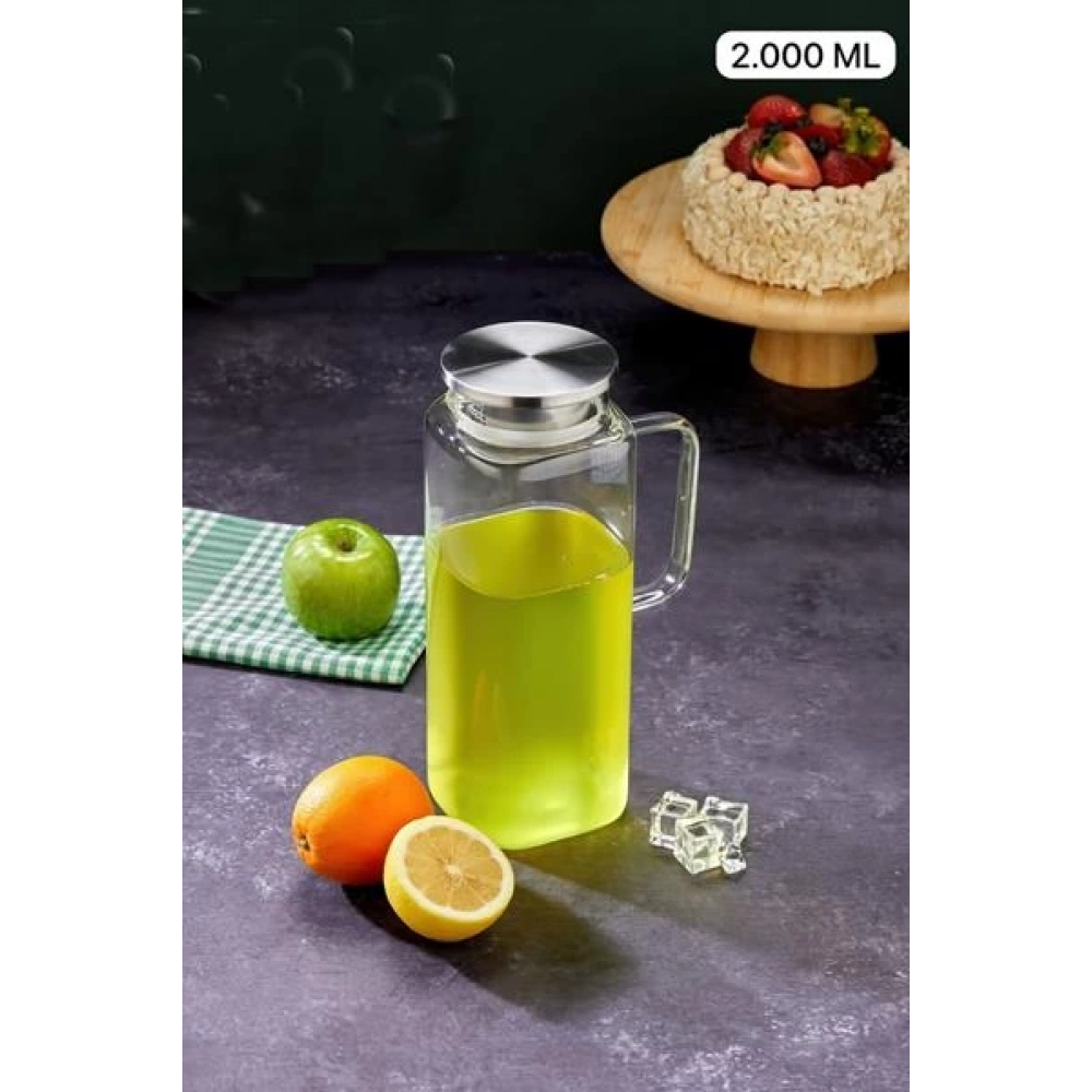 Cok Borosilikat Cam Sürahi 2000cc