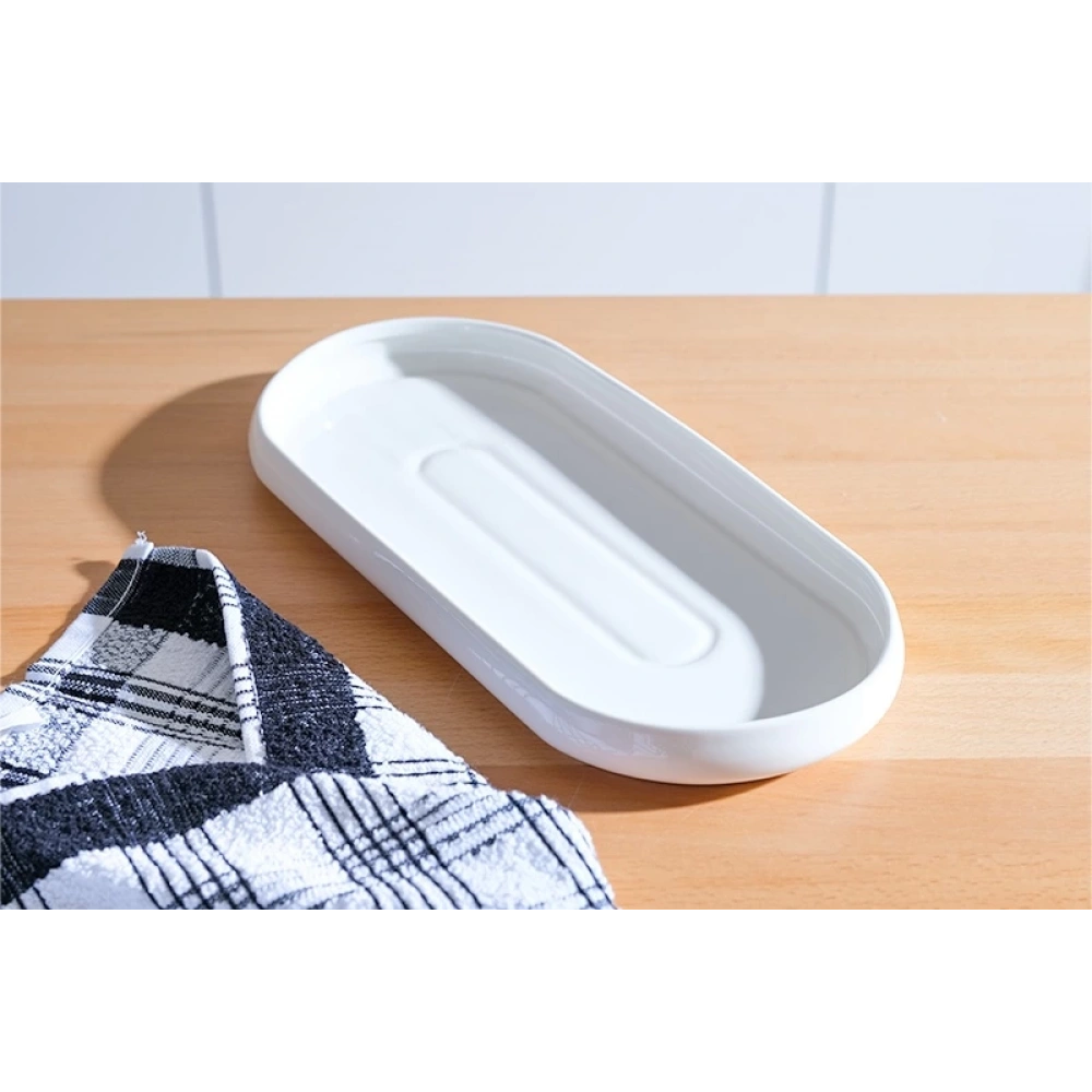 Acar Bianco Porselen Oval Tabak